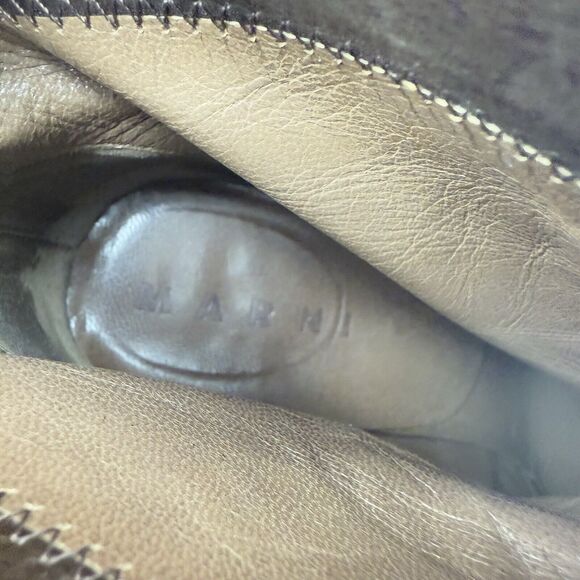 Marni Size 7 38 Brown Platform Square Toe Booties Stiletto Heels - Picture 9 of 9